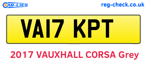 VA17KPT are the vehicle registration plates.