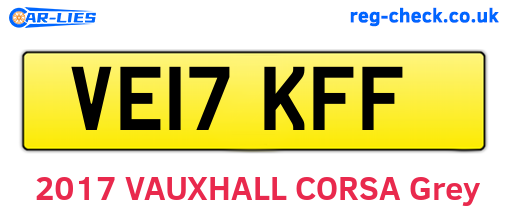 VE17KFF are the vehicle registration plates.