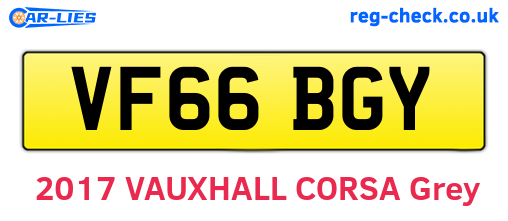 VF66BGY are the vehicle registration plates.