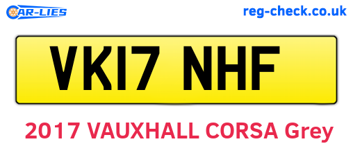 VK17NHF are the vehicle registration plates.