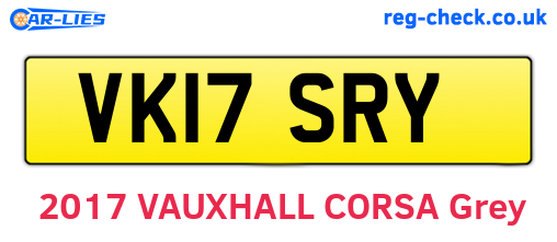 VK17SRY are the vehicle registration plates.