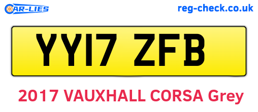 YY17ZFB are the vehicle registration plates.