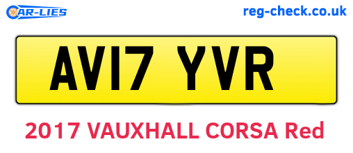 AV17YVR are the vehicle registration plates.