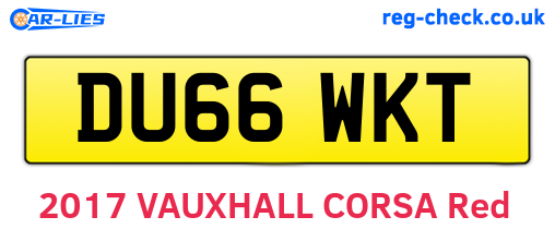 DU66WKT are the vehicle registration plates.