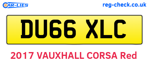 DU66XLC are the vehicle registration plates.