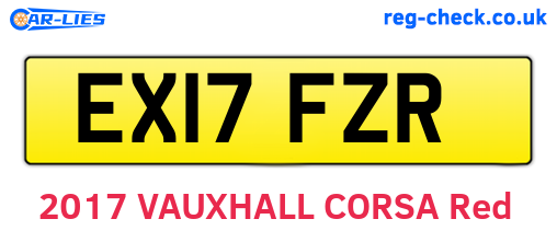EX17FZR are the vehicle registration plates.