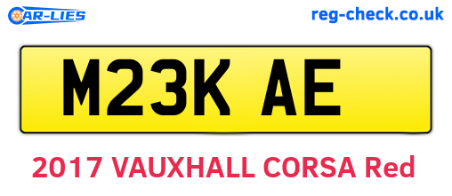 M23KAE are the vehicle registration plates.