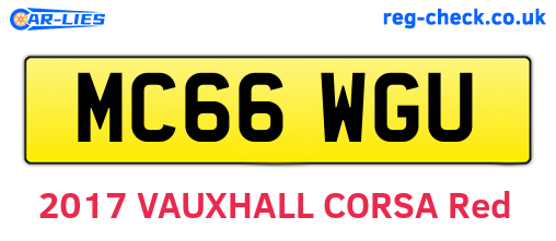 MC66WGU are the vehicle registration plates.