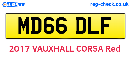 MD66DLF are the vehicle registration plates.