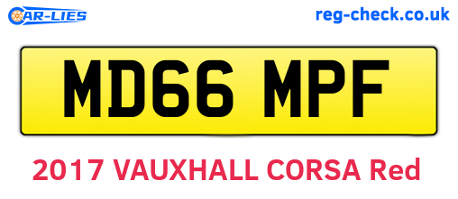 MD66MPF are the vehicle registration plates.