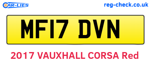 MF17DVN are the vehicle registration plates.