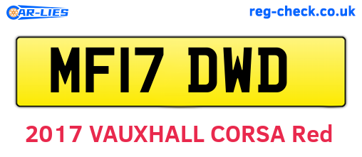MF17DWD are the vehicle registration plates.