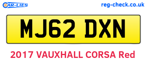 MJ62DXN are the vehicle registration plates.