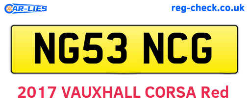 NG53NCG are the vehicle registration plates.
