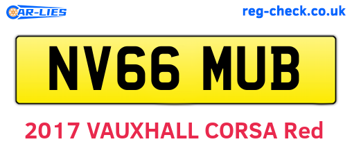 NV66MUB are the vehicle registration plates.