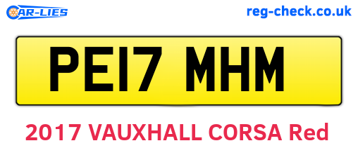 PE17MHM are the vehicle registration plates.