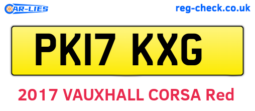 PK17KXG are the vehicle registration plates.