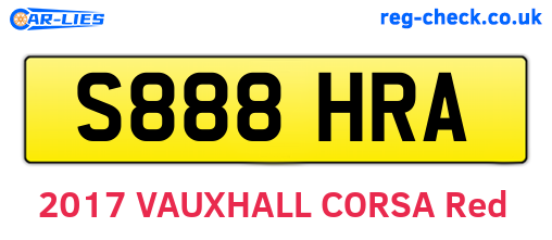 S888HRA are the vehicle registration plates.