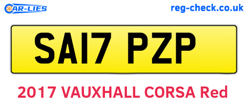SA17PZP are the vehicle registration plates.