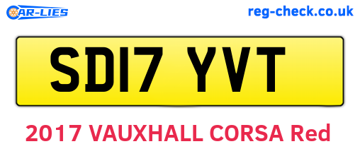 SD17YVT are the vehicle registration plates.