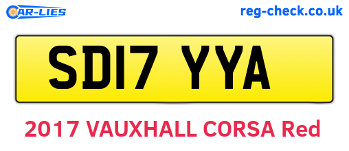 SD17YYA are the vehicle registration plates.