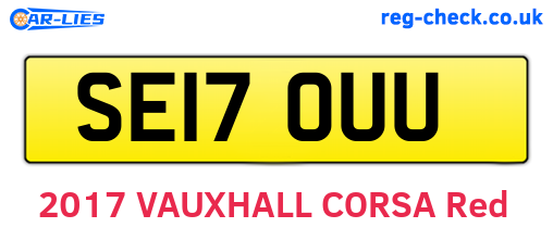 SE17OUU are the vehicle registration plates.