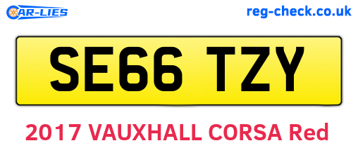 SE66TZY are the vehicle registration plates.