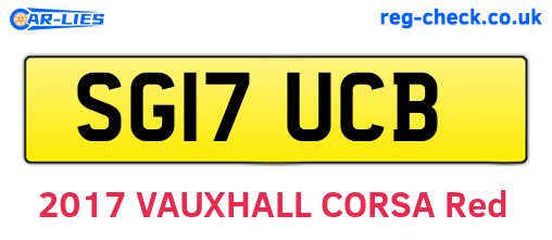 SG17UCB are the vehicle registration plates.