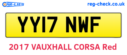 YY17NWF are the vehicle registration plates.