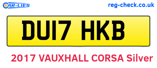 DU17HKB are the vehicle registration plates.