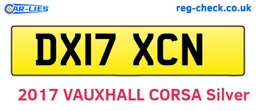 DX17XCN are the vehicle registration plates.