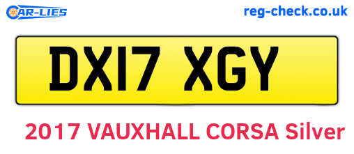 DX17XGY are the vehicle registration plates.
