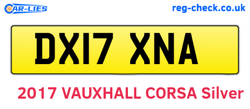 DX17XNA are the vehicle registration plates.