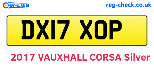 DX17XOP are the vehicle registration plates.