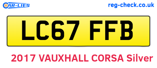 LC67FFB are the vehicle registration plates.