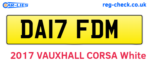 DA17FDM are the vehicle registration plates.