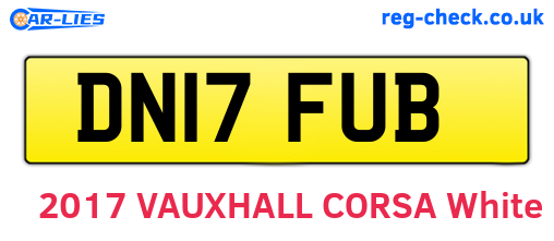 DN17FUB are the vehicle registration plates.