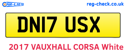 DN17USX are the vehicle registration plates.