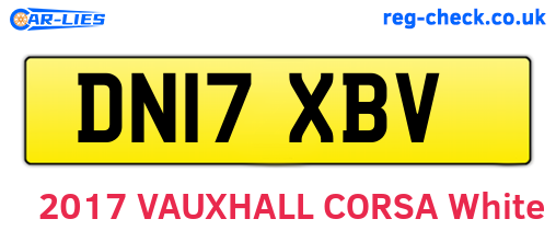 DN17XBV are the vehicle registration plates.