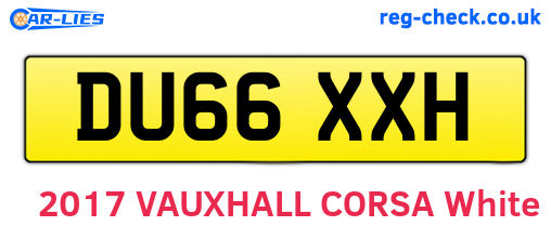 DU66XXH are the vehicle registration plates.