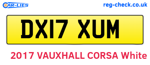 DX17XUM are the vehicle registration plates.