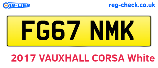 FG67NMK are the vehicle registration plates.