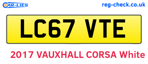 LC67VTE are the vehicle registration plates.