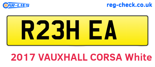R23HEA are the vehicle registration plates.