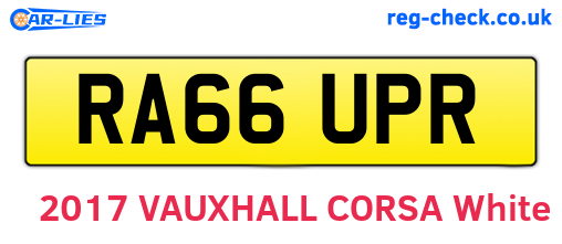 RA66UPR are the vehicle registration plates.