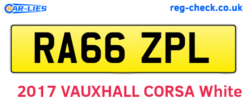 RA66ZPL are the vehicle registration plates.