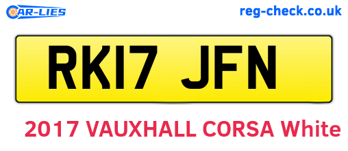 RK17JFN are the vehicle registration plates.