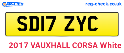 SD17ZYC are the vehicle registration plates.
