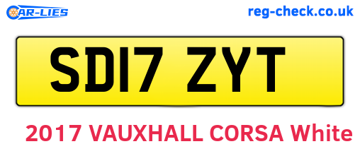 SD17ZYT are the vehicle registration plates.