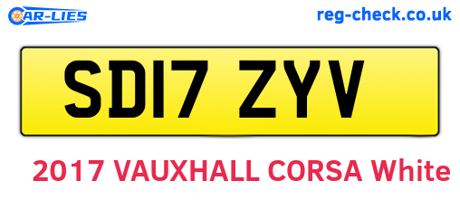 SD17ZYV are the vehicle registration plates.